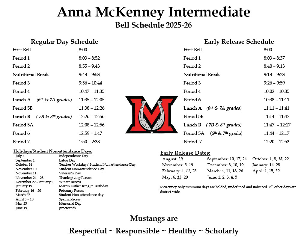 bell schedule